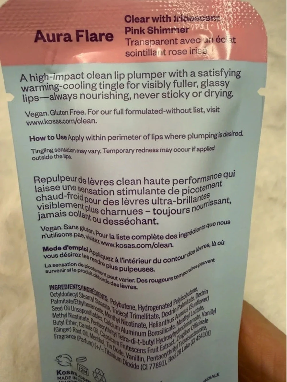Kosas Lip Pulse Glassy Lip Plumper Aura Flare Full Size 0.42 oz NIB